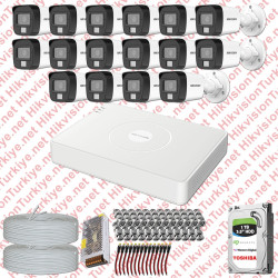 Hikvision 16 Kameralı Colorvu Hibrit Güvenlik Kamerası